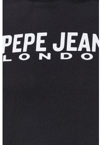 Pepe Jeans Bluza bawełniana męska kolor czarny z kapturem z nadrukiem. Okazja: na co dzień. Typ kołnierza: kaptur. Kolor: czarny. Materiał: bawełna. Wzór: nadruk. Styl: casual