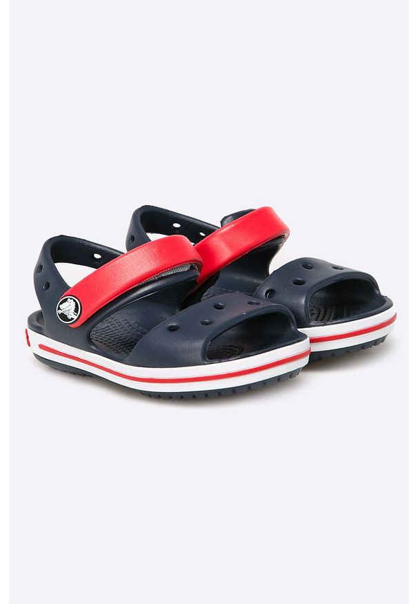 Crocs - Sandały dziecięce Crocband. Nosek buta: okrągły. Zapięcie: rzepy. Kolor: niebieski. Materiał: materiał. Wzór: gładki