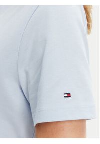 TOMMY HILFIGER - Tommy Hilfiger T-Shirt Script WW0WW45746 Błękitny Regular Fit. Kolor: niebieski. Materiał: bawełna
