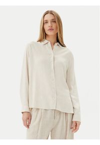 only - ONLY Koszula Siesta 15347208 Beżowy Oversize. Kolor: beżowy. Materiał: wiskoza #1