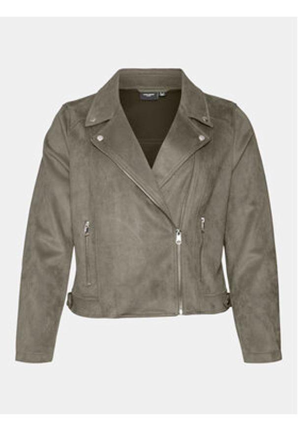 Vero Moda Curve Kurtka z imitacji skóry Jose 10308583 Szary Slim Fit. Kolor: szary. Materiał: skóra
