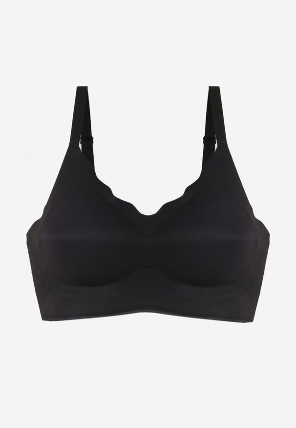 Renee - Czarny Bezszwowy Biustonosz z Usztywnieniem Bez Fiszbin Zeritha. Kolor: czarny. Materiał: tkanina