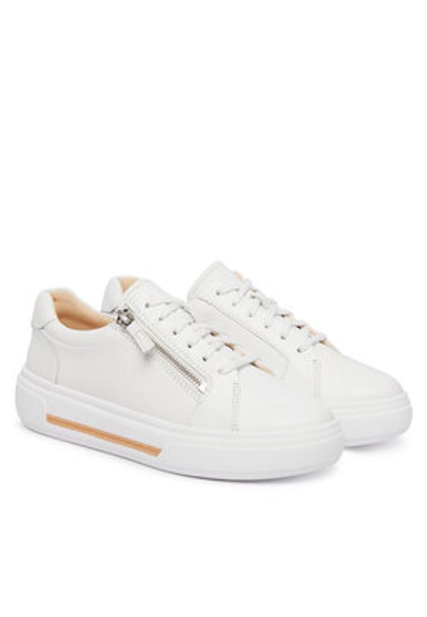 Clarks Sneakersy Hollyrose Zip 26185917 Biały. Kolor: biały. Materiał: skóra