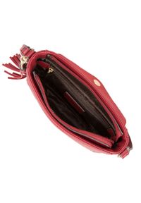 Wittchen - Damska torebka skórzana pikowana z chwostem bordowa. Kolor: czerwony. Wzór: haft, gładki. Dodatki: z haftem. Materiał: skórzane. Styl: elegancki. Rodzaj torebki: na ramię #2