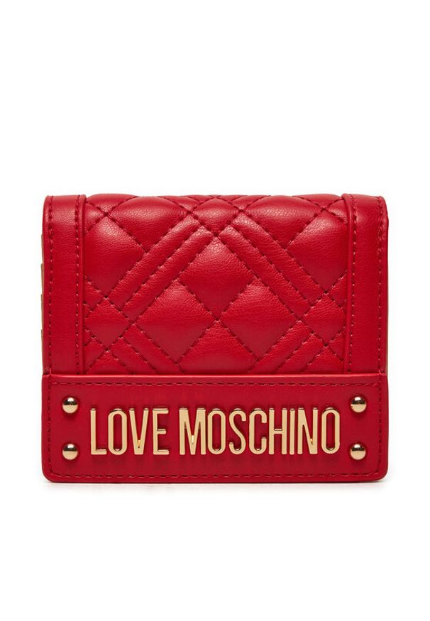 Love Moschino - LOVE MOSCHINO Mały Portfel Damski JC5601PP1LLA0500 Czerwony. Kolor: czerwony. Materiał: skóra