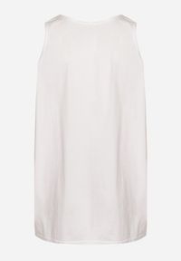 Born2be - Biała Bawełniana Koszulka Typu Tank Top Zianessa. Kolor: biały. Materiał: bawełna. Wzór: aplikacja