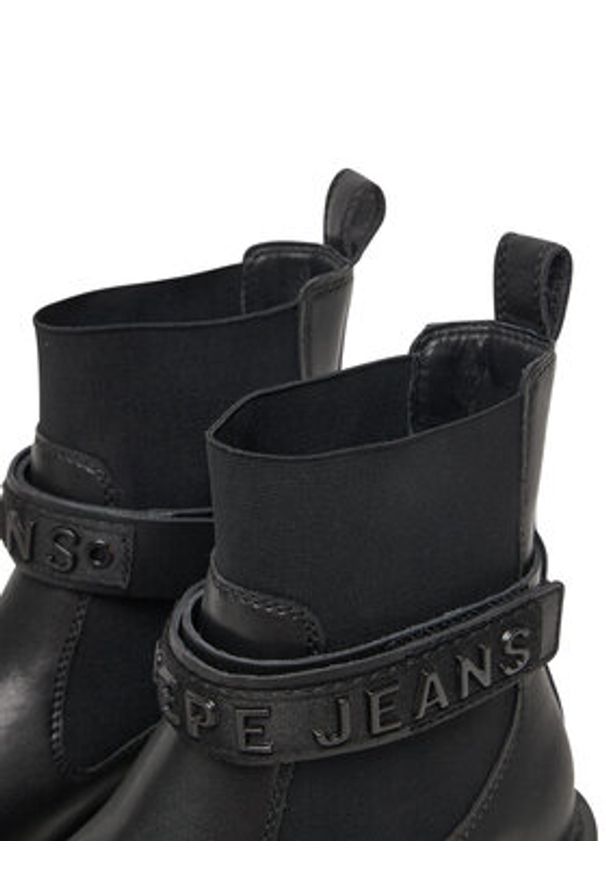 Pepe Jeans Botki Stacy Glow W PLS500026 Czarny. Kolor: czarny. Materiał: syntetyk, skóra