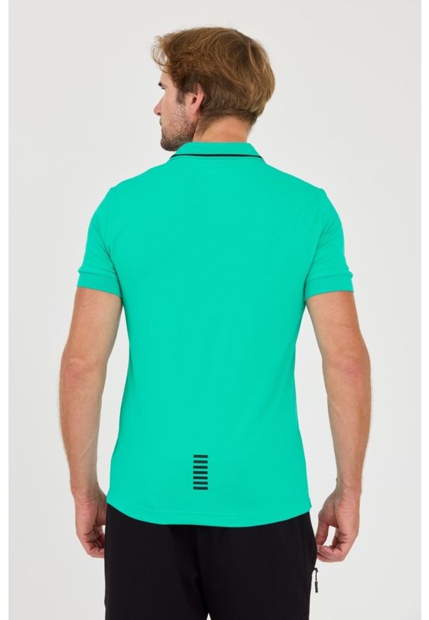 EA7 Emporio Armani - EA7 Zielona męska koszulka polo, Rozmiar L. Typ kołnierza: polo. Kolor: zielony