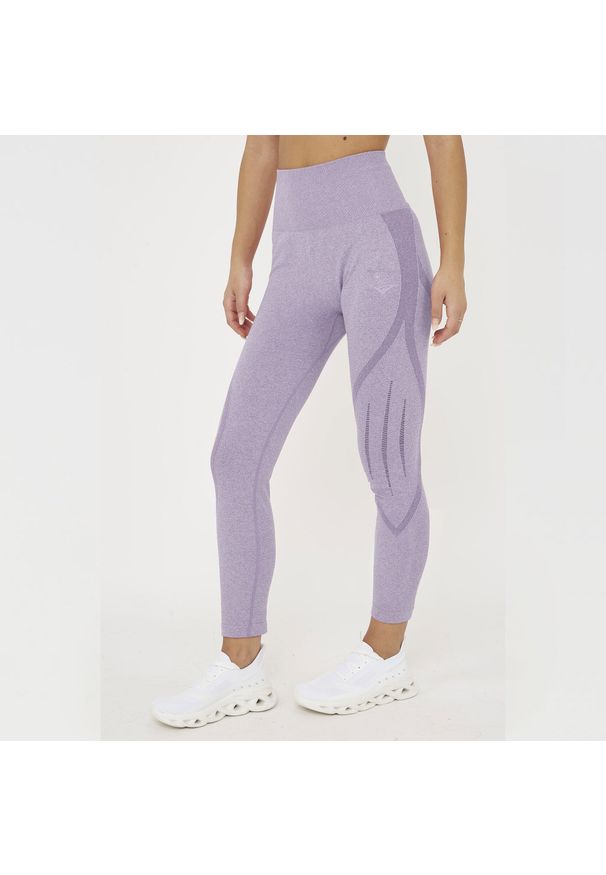 LEGEA - legginsy fitness damskie leslie liliowe. Stan: podwyższony. Kolor: różowy. Materiał: nylon, elastan. Sport: fitness