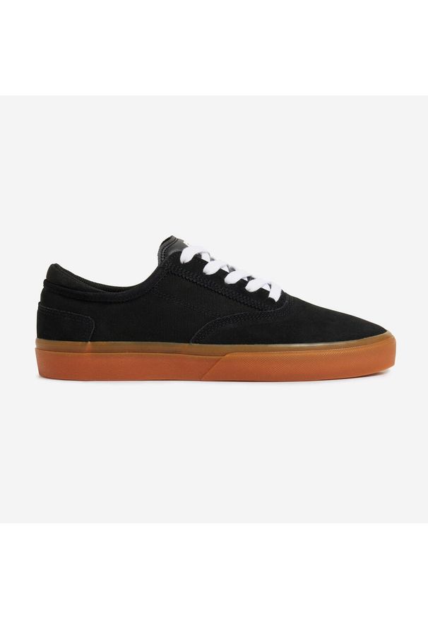 Decathlon - Buty wulkanizowane na deskorolkę dla dorosłych Vulca 500 II czarne. Kolor: czarny. Materiał: kauczuk, skóra. Sport: skateboard