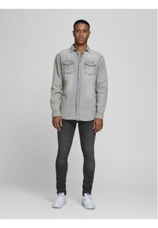 Jack & Jones Koszula Sheridan 12138115 Szary Slim Fit. Kolor: szary. Materiał: bawełna