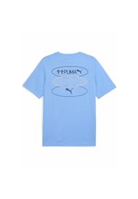 Puma - Męska koszulka Graphics 3 Circles PUMA Team Light Blue. Kolor: niebieski. Materiał: guma. Wzór: nadruk #1
