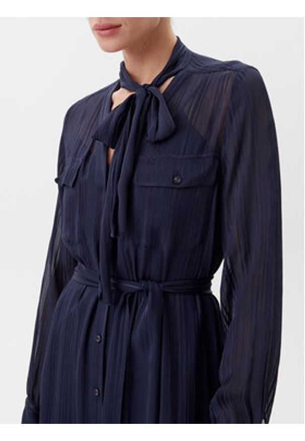 TwinSet - TWINSET Sukienka koszulowa 251TP2260 Granatowy Loose Fit. Kolor: niebieski. Materiał: wiskoza. Typ sukienki: koszulowe