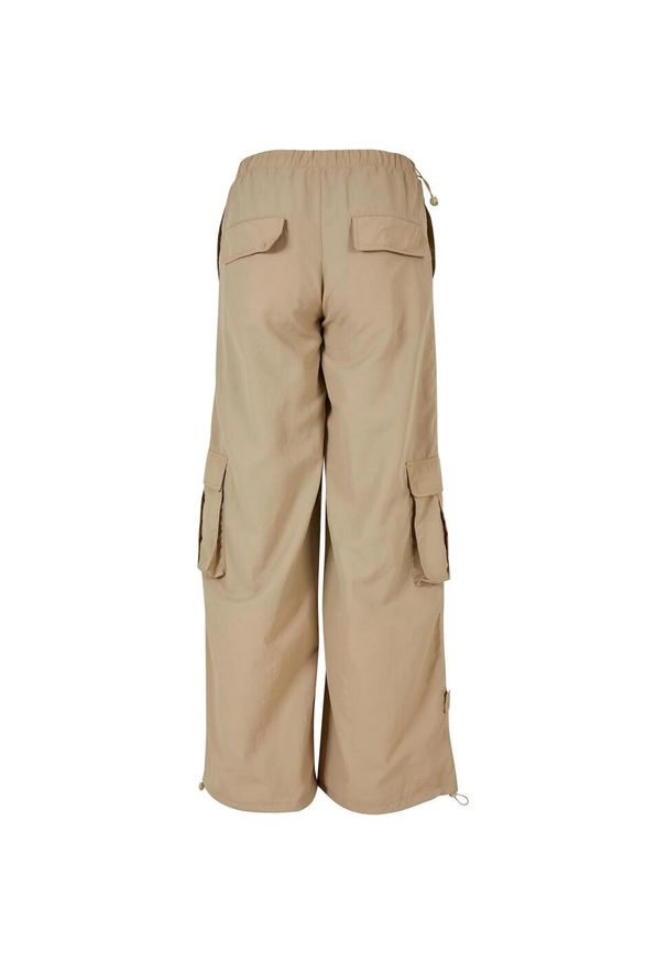 Urban Classics - Nylonowe Szerokie Spodnie Cargo Dla Pań I Panów. Kolor: brązowy, wielokolorowy, szary. Materiał: nylon. Długość: długie
