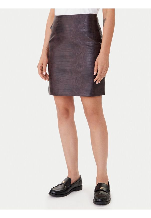 JOOP! Spódnica z imitacji skóry 58 253S58Saron 30048904 Brązowy Regular Fit. Kolor: brązowy. Materiał: skóra