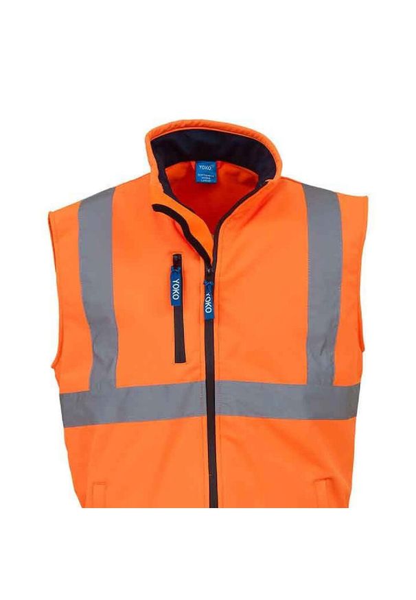 YOKO - Softshellowa Kamizelka Dla Dorosłych Unisex HiVis. Kolor: żółty, pomarańczowy, wielokolorowy, niebieski