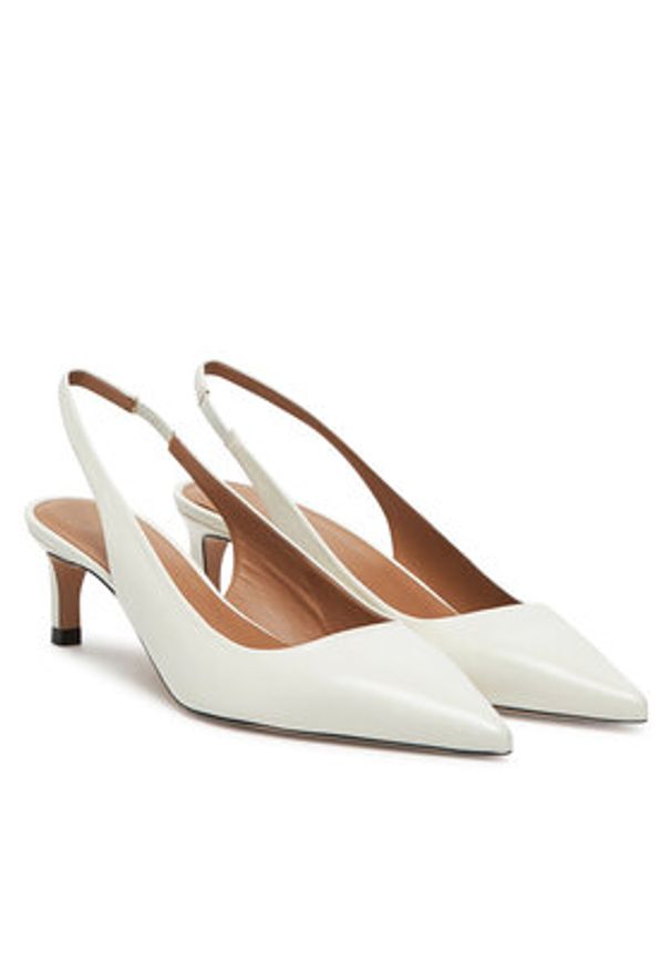 BOSS Sandały Janet 50542378 Biały. Kolor: biały. Materiał: skóra