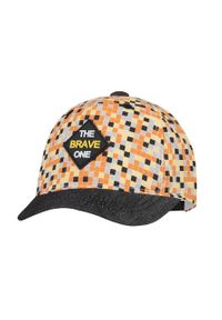 Broel czapka dziecięca kolor pomarańczowy wzorzysta. Kolor: pomarańczowy