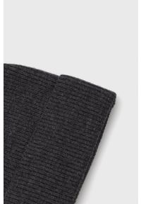 TIGER OF SWEDEN - Tiger Of Sweden czapka wełniana kolor szary z cienkiej dzianiny wełniana. Kolor: szary. Materiał: wełna, dzianina #3