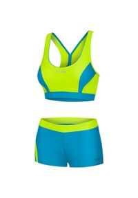 Aqua Speed - Dwuczęściowy strój pływacki damski FIONA. Kolor: wielokolorowy, zielony, turkusowy, niebieski
