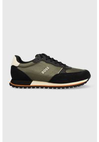 BOSS sneakersy Parkour kolor zielony 50470152. Nosek buta: okrągły. Zapięcie: sznurówki. Kolor: zielony #1