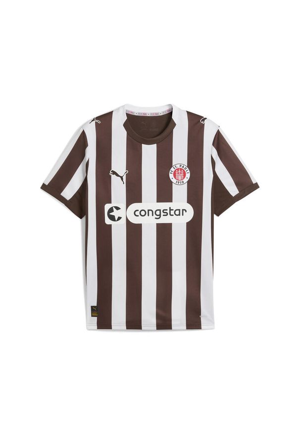 Puma - Męska koszulka domowa FC St. Pauli 25/26 PUMA Espresso Brown White. Kolor: biały, wielokolorowy, brązowy