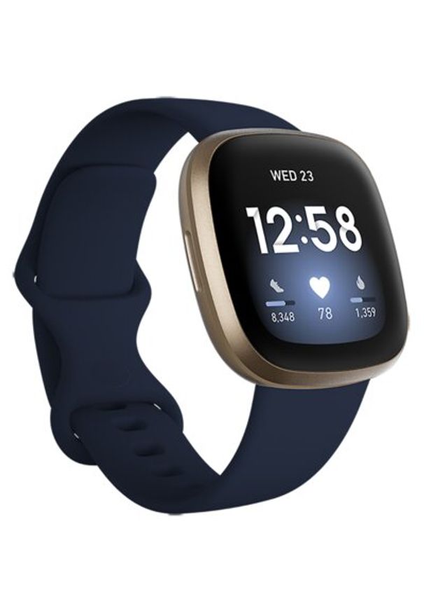 Smartwatch FITBIT Versa 3 Niebiesko-złoty. Rodzaj zegarka: smartwatch. Kolor: złoty, wielokolorowy, niebieski