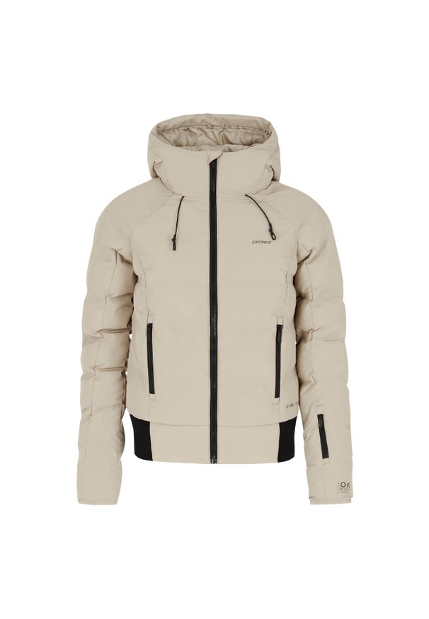 Kurtka narciarska z kapturem dla kobiet Protest Alysumi. Typ kołnierza: kaptur. Kolor: brązowy. Sezon: zima. Sport: narciarstwo