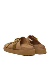 Badura Klapki CYCLAMEN-80033-25 Beżowy. Kolor: beżowy. Materiał: zamsz, skóra #2