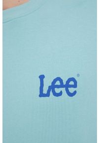 Lee bluza bawełniana męska kolor turkusowy gładka. Kolor: turkusowy. Materiał: bawełna. Wzór: gładki #5