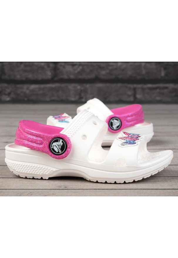 Sandały dziewczęce do chodzenia Crocs CLASSIC EMBELLISHED. Kolor: biały, wielokolorowy, różowy