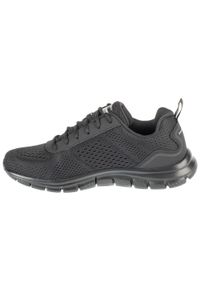 skechers - Buty sportowe Sneakersy męskie, Track - Leshur. Kolor: wielokolorowy, niebieski, czarny. Sport: turystyka piesza
