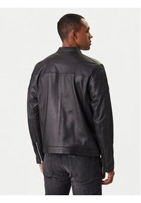 Karl Lagerfeld - KARL LAGERFELD Kurtka skórzana 555022 561421 Czarny Slim Fit. Typ kołnierza: dekolt w karo. Kolor: czarny. Materiał: skóra #6