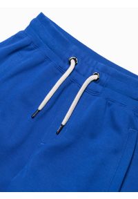 Ombre Clothing - Krótkie spodenki męskie z kieszeniami - niebieskie V5 OM-SRBS-0109 - XXL. Kolor: niebieski. Materiał: dzianina, poliester, bawełna. Długość: krótkie #7