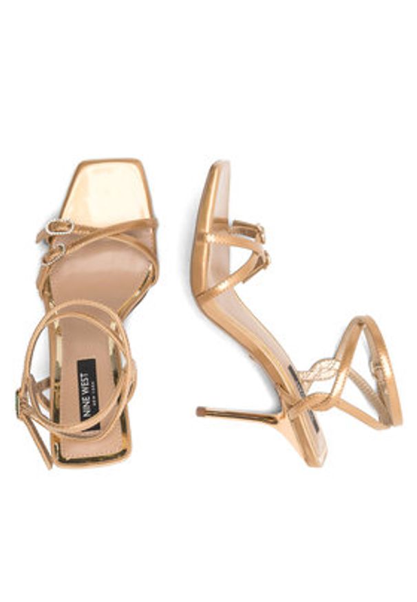 Nine West Sandały FARAZA ZL23014CC Złoty. Kolor: złoty. Materiał: skóra