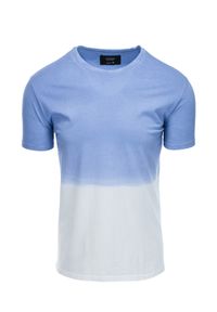 Ombre Clothing - T-shirt męski cieniowany - niebieski V5 S1624 - XXL. Kolor: niebieski. Materiał: bawełna #5