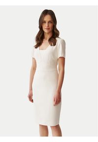 Tatuum Sukienka koktajlowa Borki T2406.208 Biały Slim Fit. Kolor: biały. Materiał: syntetyk, wiskoza. Styl: wizytowy