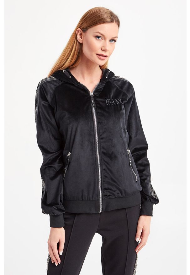 John Richmond Sport - Bluza Fostery JOHN RICHMOND SPORT. Typ kołnierza: kaptur. Materiał: materiał, welur. Wzór: haft, nadruk. Styl: sportowy