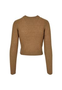 Urban Classics - Sweter Damski Gofrowany Krótki. Kolor: beżowy. Długość: krótkie