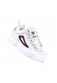 Buty do chodzenia damskie Fila Disruptor II Premium. Zapięcie: sznurówki. Kolor: biały. Materiał: materiał, syntetyk. Szerokość cholewki: normalna. Sport: turystyka piesza