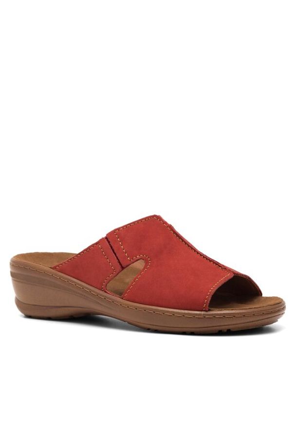 Go Soft Klapki ARC-4854-07 Czerwony. Kolor: czerwony. Materiał: nubuk, skóra