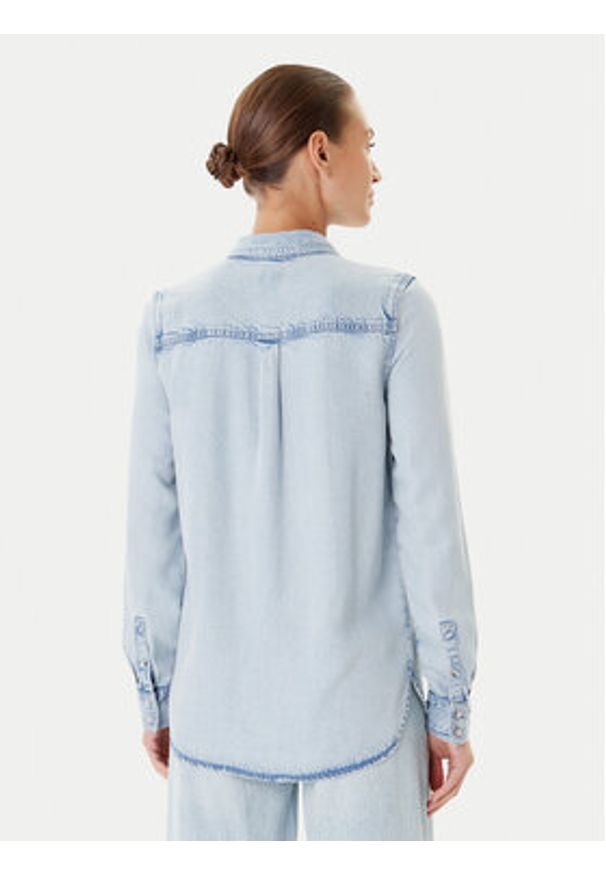 Guess Koszula jeansowa W5YH33 D4N61 Niebieski Regular Fit. Kolor: niebieski. Materiał: lyocell