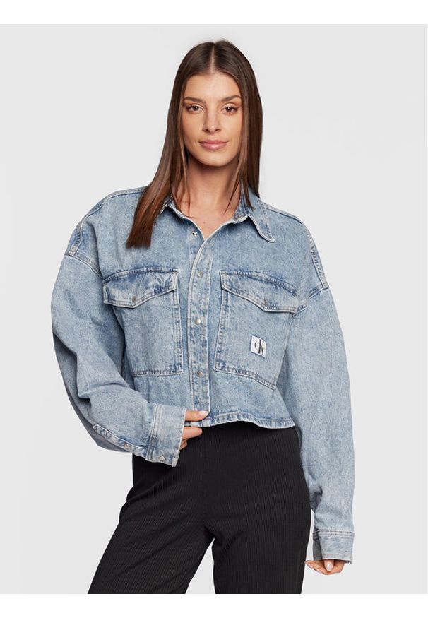 Kurtka jeansowa Calvin Klein Jeans. Kolor: niebieski