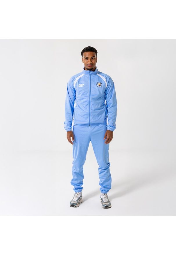 MANCHESTER CITY - Dres treningowy Manchester City męski 25/26 - niebieski. Kolor: biały, niebieski, wielokolorowy. Materiał: dresówka. Sport: piłka nożna
