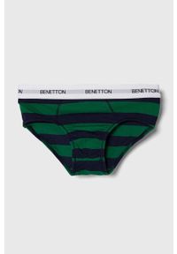 United Colors of Benetton slipy dziecięce 2-pack kolor zielony. Kolor: zielony. Materiał: bawełna. Długość: długie #5