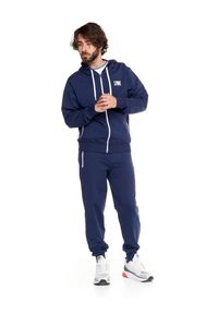 LEONE 1947 APPAREL - Męski dres z kapturem Fight Fluo. Kolor: niebieski. Materiał: dresówka. Sport: fitness