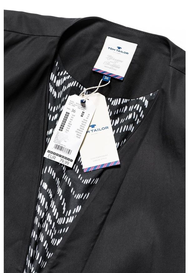 Tom Tailor - DAMSKA MARYNARKA TOM TAILOR MODERN BLAZER WITH OPEN FRONT 3922039.00.75 COL. 2999. Materiał: włókno, bawełna, materiał, lyocell. Styl: klasyczny, elegancki