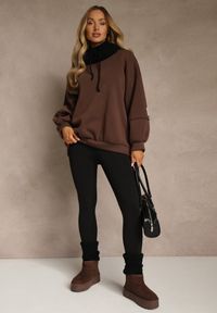 Renee - Czarne Klasyczne Legginsy High Waist z Zapiętkami i Ociepleniem Serafeia. Stan: podwyższony. Kolor: czarny. Materiał: koronka. Styl: klasyczny #3