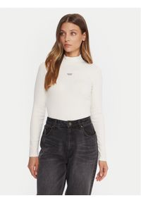 Guess Jeans Golf W5BP23 KA0H1 Beżowy Slim Fit. Typ kołnierza: golf. Kolor: beżowy. Materiał: bawełna