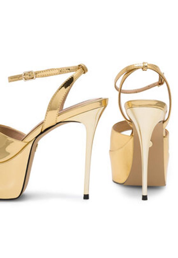 Nine West Sandały CHANDA ZL23031CC Złoty. Kolor: złoty. Materiał: skóra